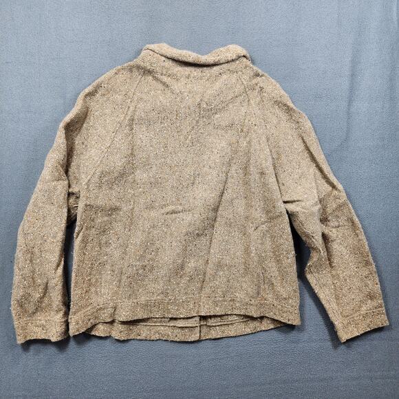 Eileen Fisher Womens Cardigan Sweater XL Tan Wool Angora Silk Granola Collar - Picture 16 of 16